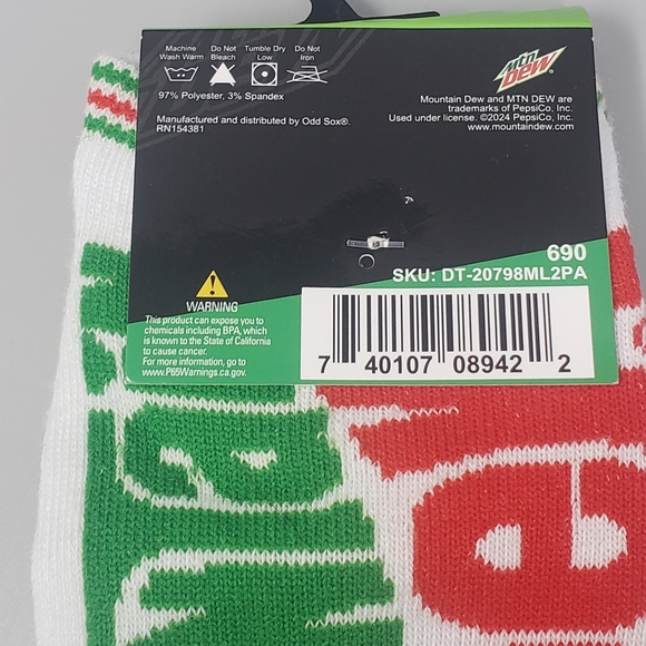 Mountain Dew Novelty Socks (2-Pair) - Picture 8 of 11